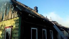 Пожар дома в городе Хойники.